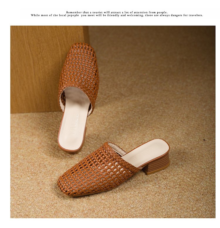 Sandales plates femme mule finition tressée respirante légère - Breeze
