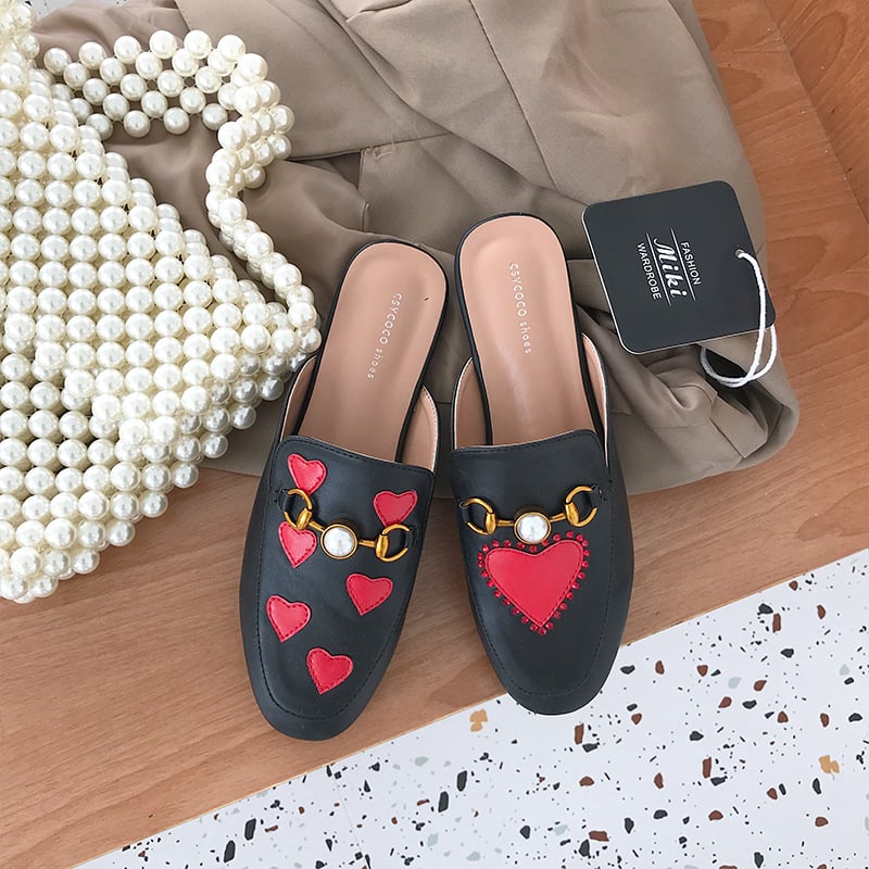 Mocassins femme bout ouvert appliques métalliques décoratives - Bennoit