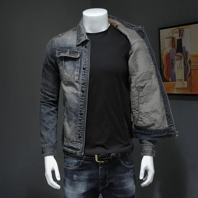 Veste en jean homme poches fonctionnelles coupe structurée - Roberto