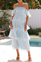 Robe midi à volants superposés - Gisela