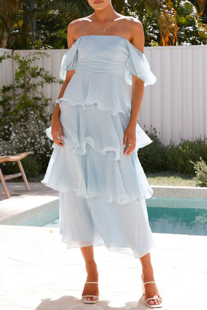Robe midi à volants superposés - Gisela