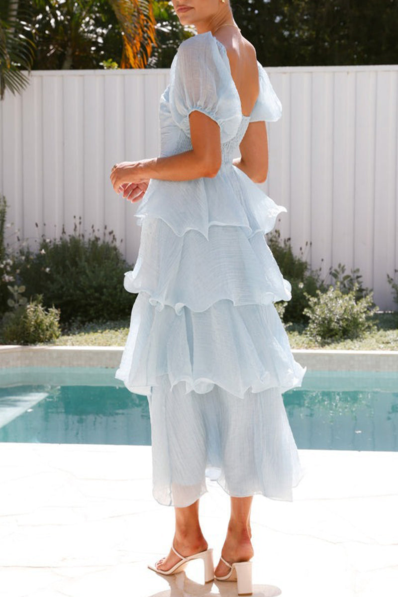 Robe midi à volants superposés - Gisela