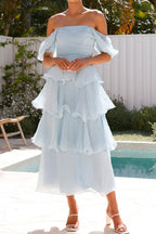 Robe midi à volants superposés - Gisela