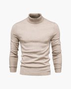 Pull homme col roulé tricot uni manches longues hiver - Aldren