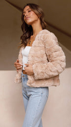 Veste courte en fourrure synthétique pour femme - Mirna