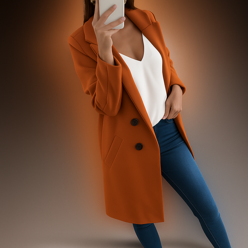 Manteau femme revers style moderne élégant intemporel - Irina