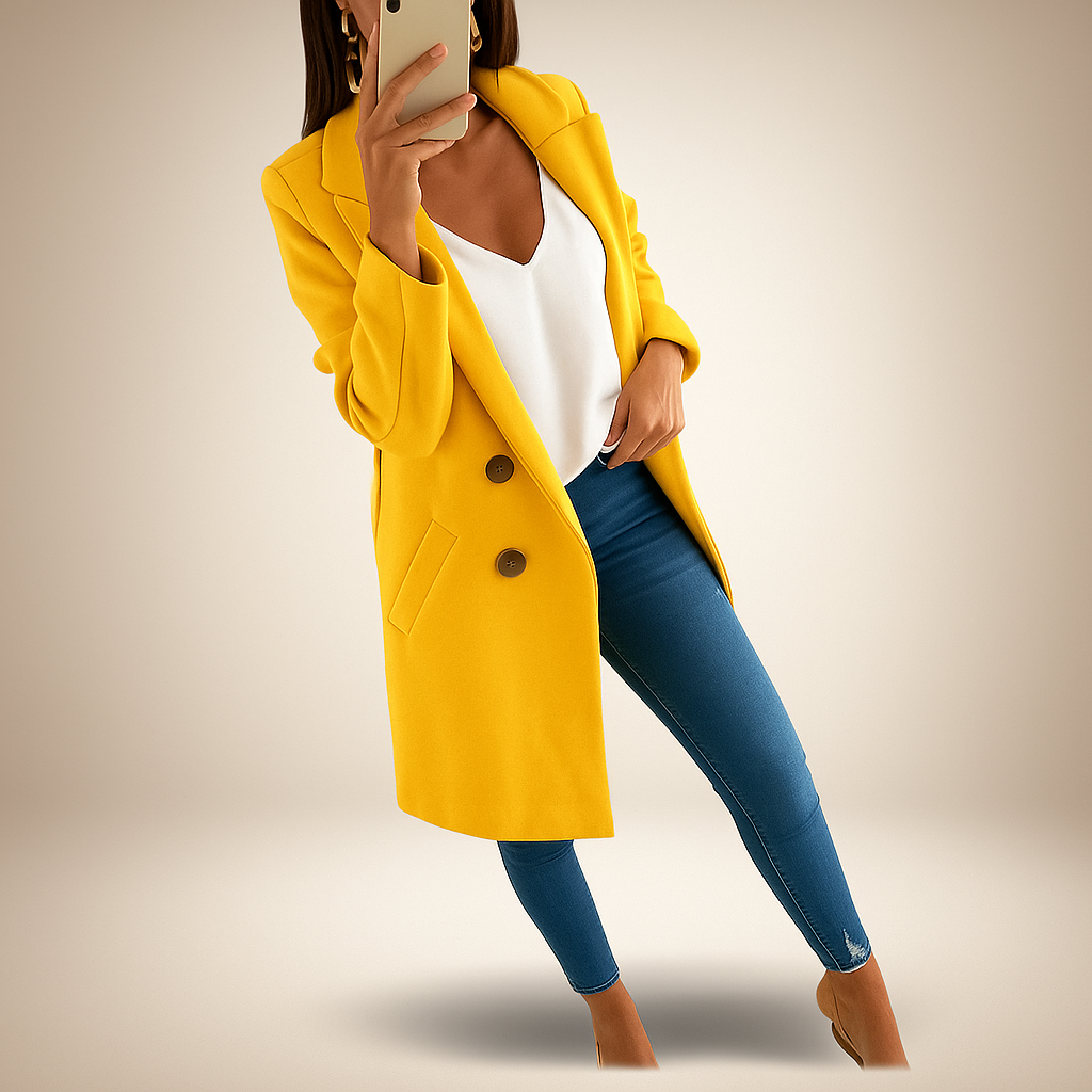Manteau femme revers style moderne élégant intemporel - Irina