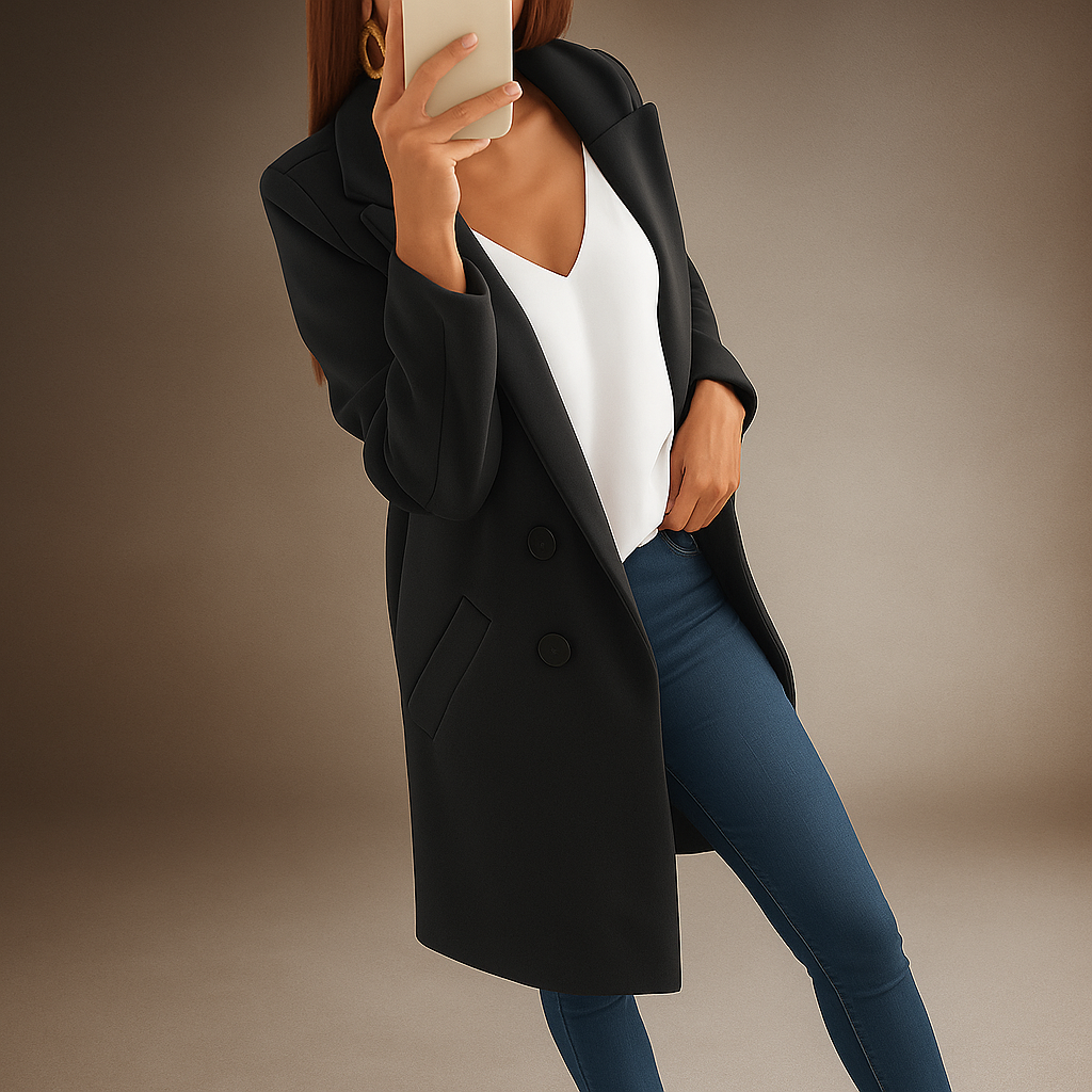 Manteau femme revers style moderne élégant intemporel - Irina