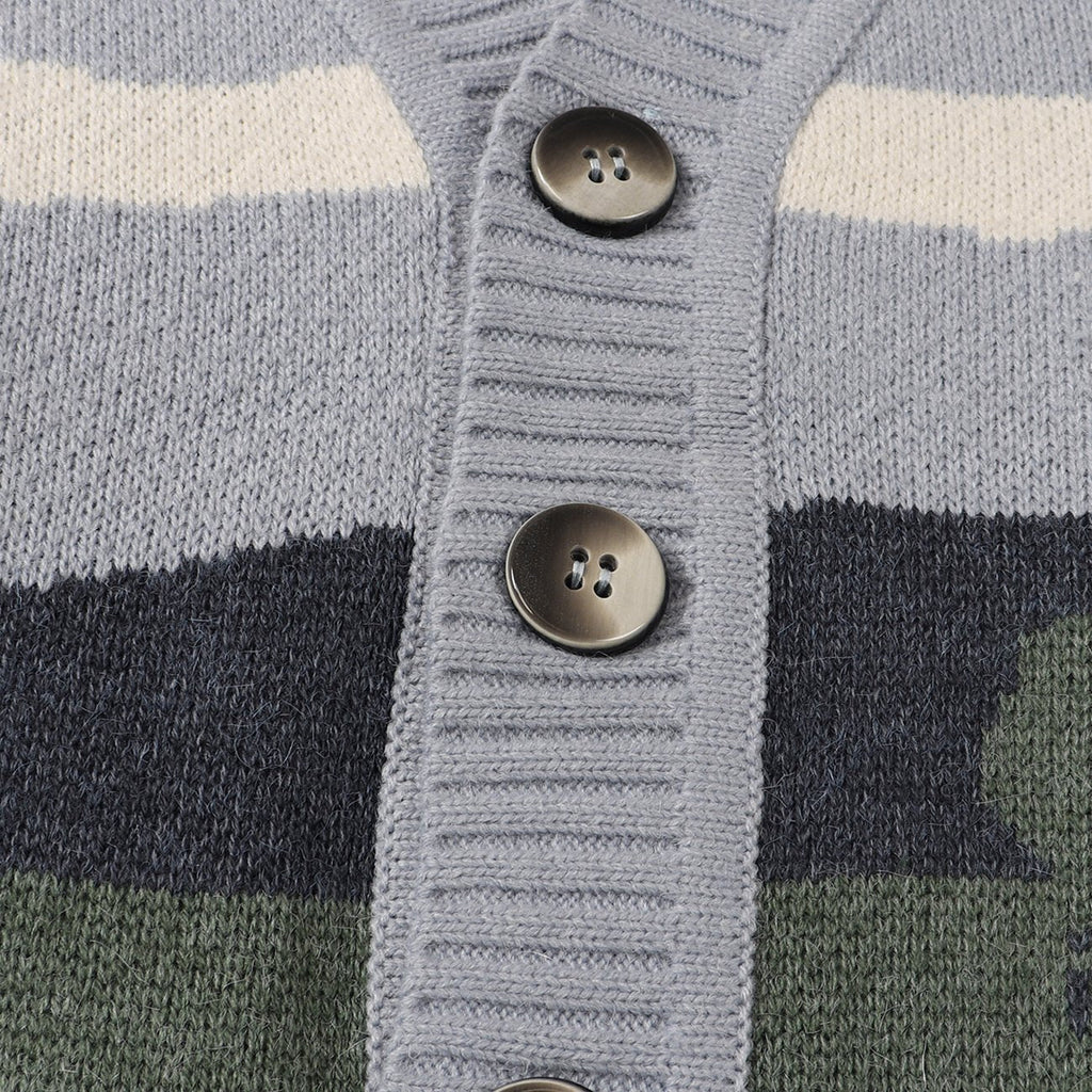 Cardigan en maille pour homme avec fermeture à boutons et motif graphique - Thomas