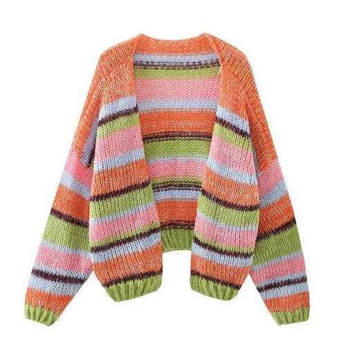 Cardigan en maille con col en v et fermeture boutonnée discrète, texture de tissage visible, coupe décontractée - Seldra