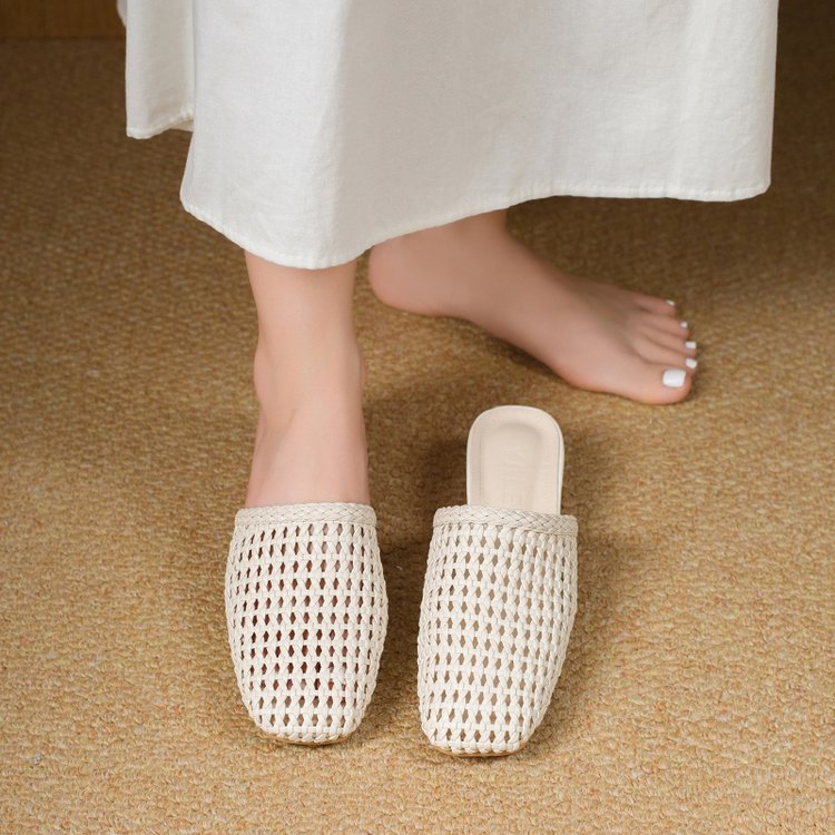 Sandales plates femme mule finition tressée respirante légère - Breeze