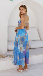 Robe de soirée longue à imprimé floral - Nancy