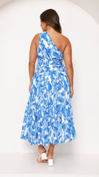 Robe longue à fleurs asymétrique pour femme - Jaisa