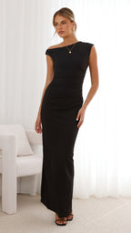 Robe longue élégante et moulante avec décolleté pour femme - Karely