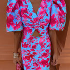 Robe midi à imprimé floral pour femmes - Amely