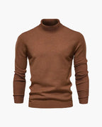 Pull homme col roulé tricot uni manches longues hiver - Aldren