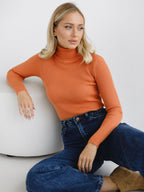 Pull femme col roulé manches longues maille douce quotidien - Inga