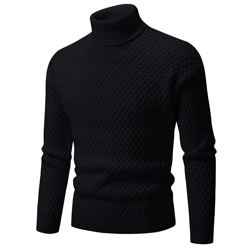 Pull in tissu tricoté synthétique con col roulé et coupe droite et manches longues - Darnel