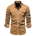 Chemise homme en velours côtelé avec poches avant - Kelven