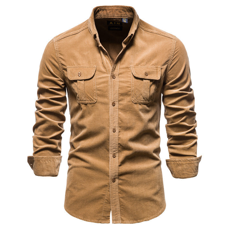 Chemise homme en velours côtelé avec poches avant - Kelven