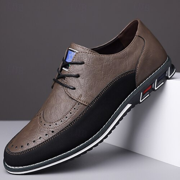 Chaussures in synthétique con lacet bas et perforations décoratives urbaines et discrètes - Zavian