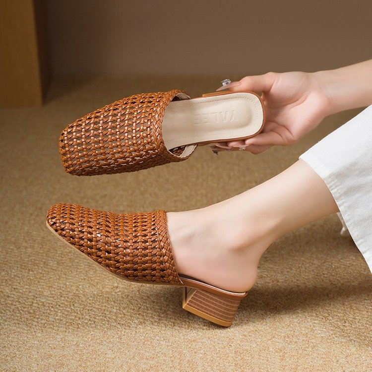 Sandales plates femme mule finition tressée respirante légère - Breeze