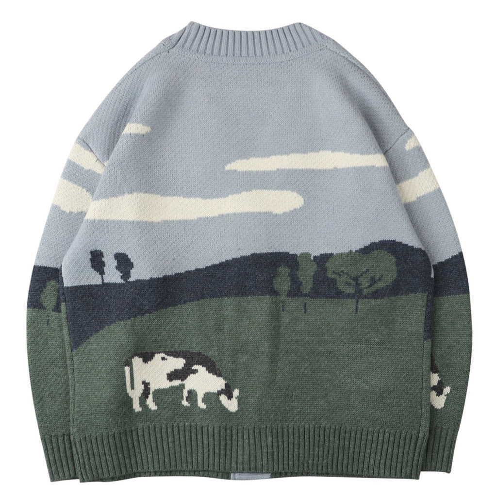 Cardigan en maille pour homme avec fermeture à boutons et motif graphique - Thomas