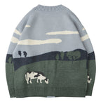 Cardigan en maille pour homme avec fermeture à boutons et motif graphique - Thomas
