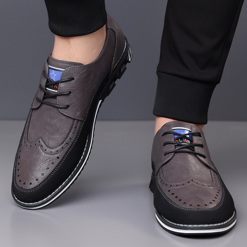 Chaussures in synthétique con lacet bas et perforations décoratives urbaines et discrètes - Zavian