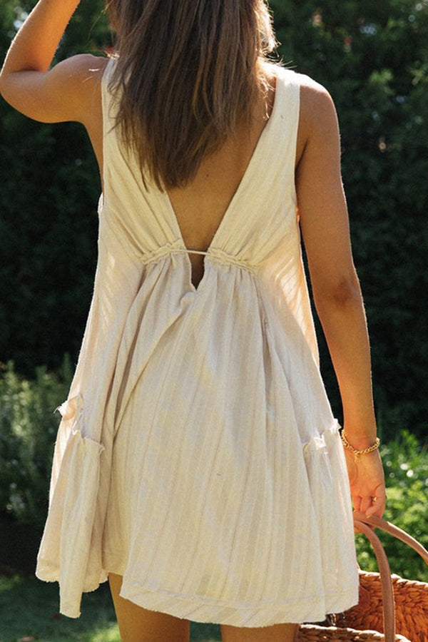 Robe courte décolleté en V avec nœud - Lotte
