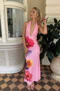 Robe maxi dos nu à encolure profonde pour femmes - Hannelore
