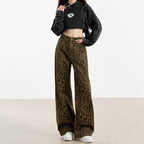 Pantalon en tissu texturé imprimé avec coupe large et confort quotidien - Maelisyn