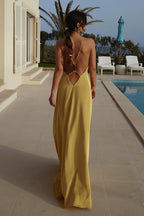 Robe longue décolleté en V profond - Bennet