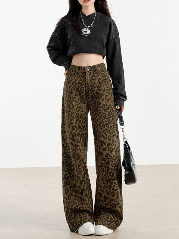 Pantalon en tissu texturé imprimé avec coupe large et confort quotidien - Maelisyn