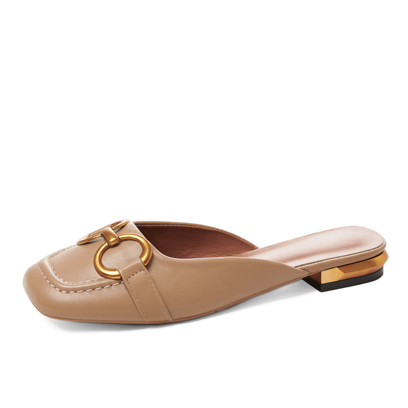 Mocassins femme bout carré ferrures métalliques semelle plate - Odalys