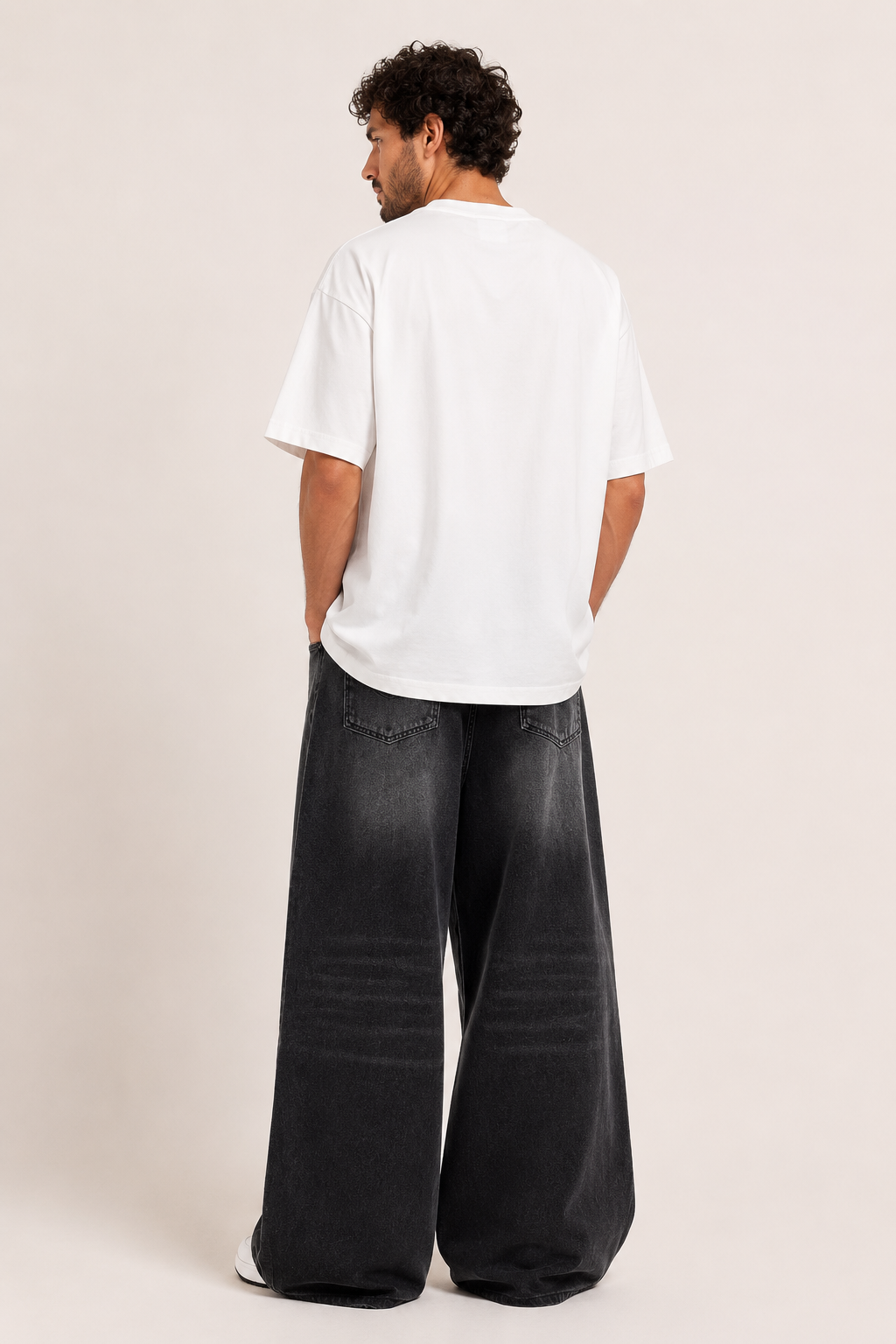 Jean baggy rétro pour homme, à jambes très larges et délavé - Klaus