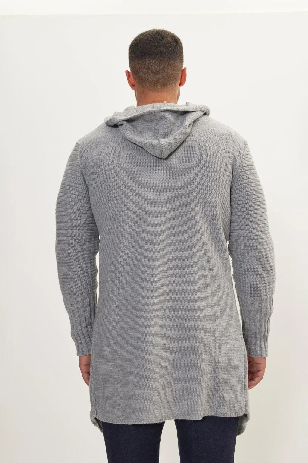 Cardigan long homme maille capuche boutons chaud hiver - Baptiste