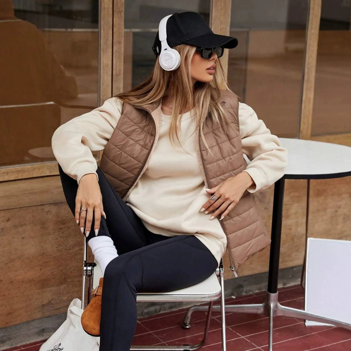 Gilet matelassé femme zip poches sans manches layering - Elora