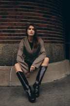 Veste courte femme ceinture décolleté V taille marquée - Irina