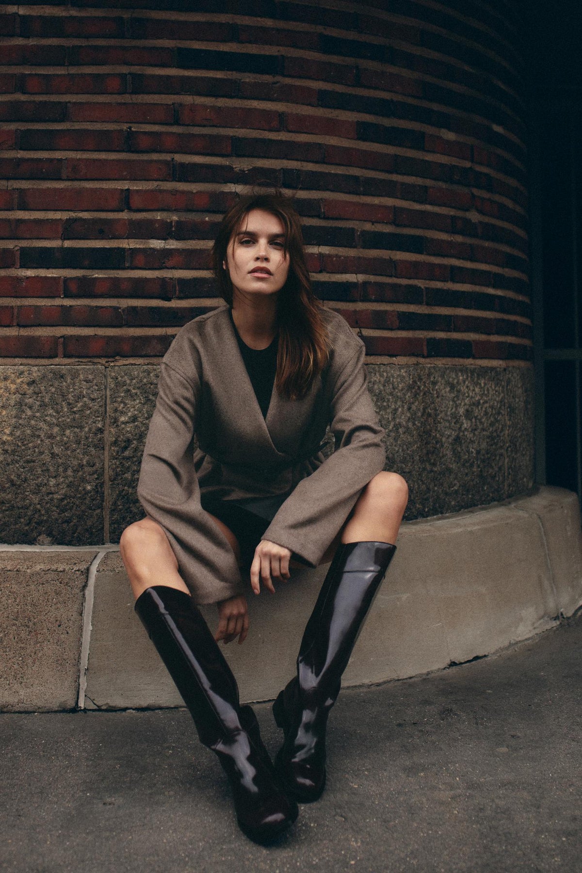 Veste courte femme ceinture décolleté V taille marquée - Irina
