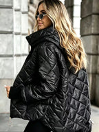 Veste matelassée femme capuche fermeture éclair chaude hiver - Elina