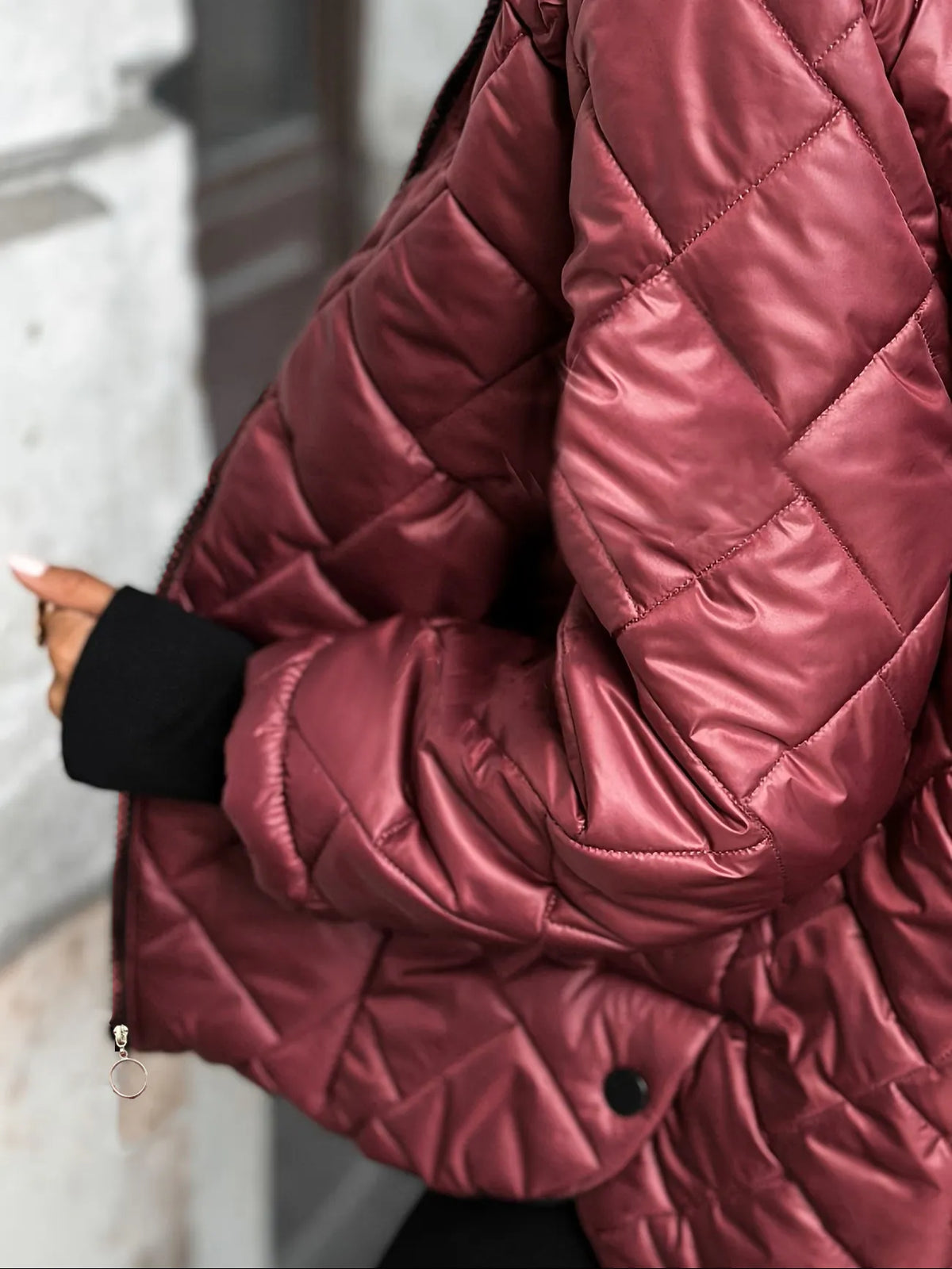 Veste matelassée femme capuche fermeture éclair chaude hiver - Elina