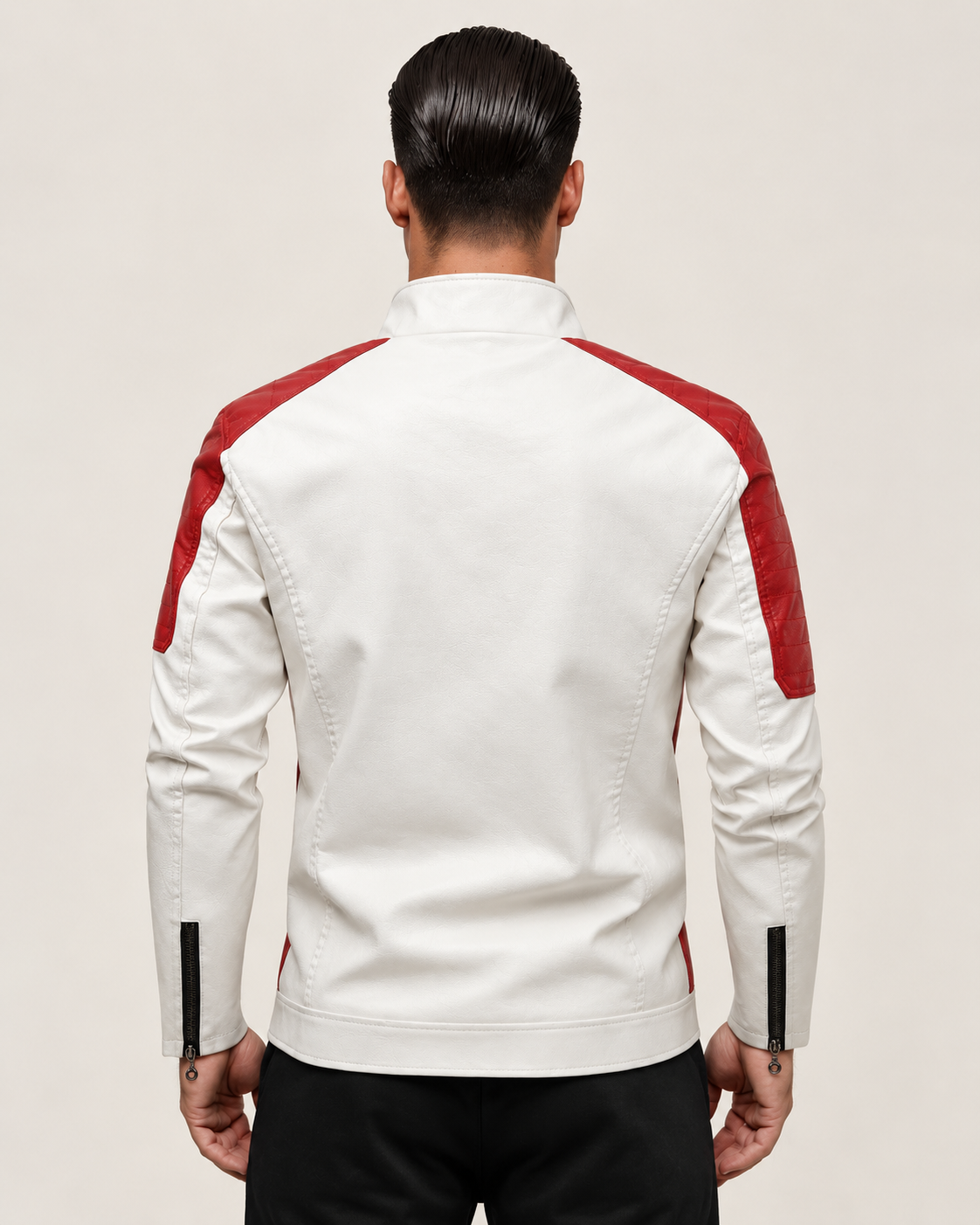 Veste motard homme bicolore fermeture éclair biker urbain - Theo