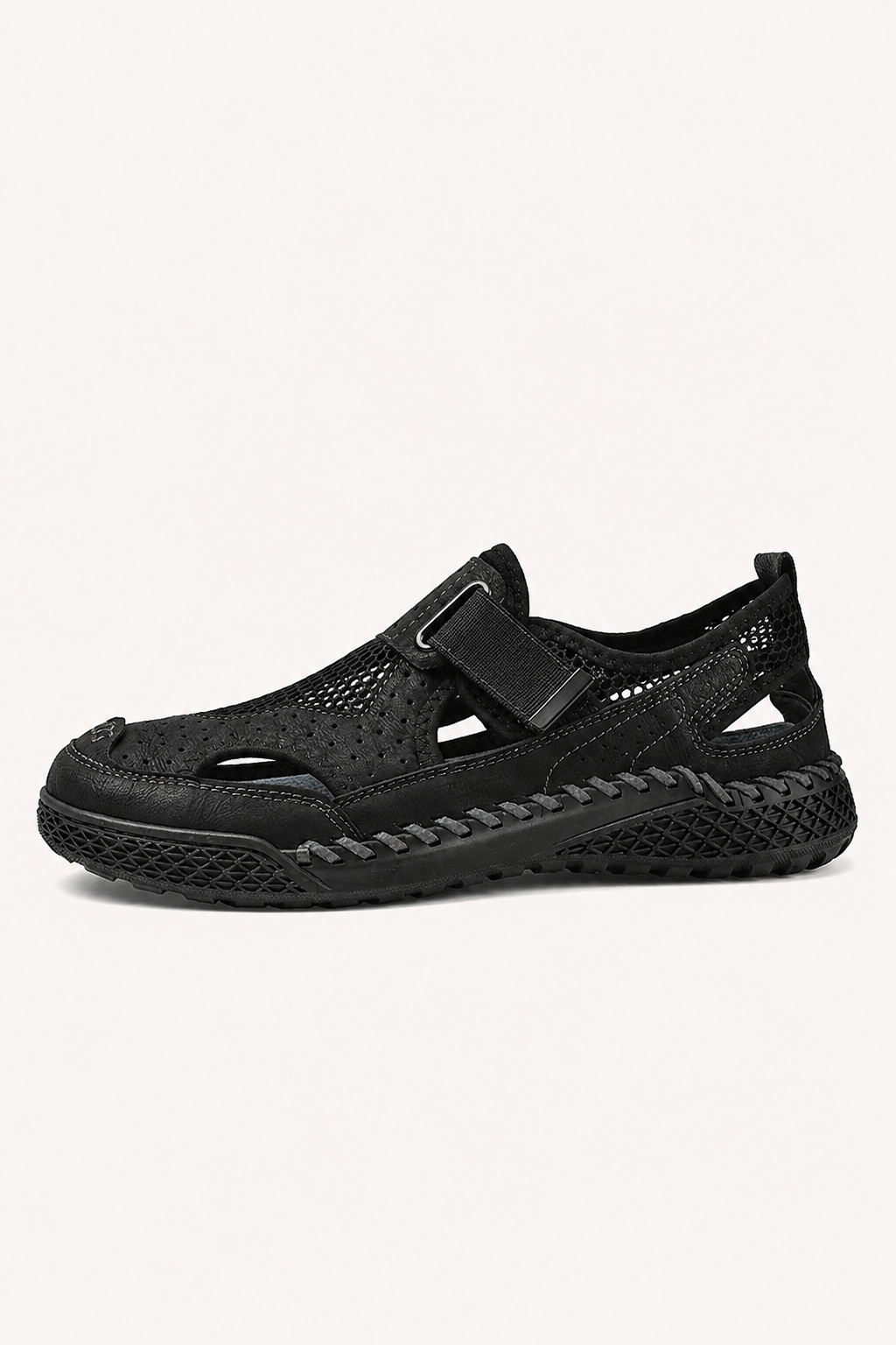 Sandales fermées pour homme, perforées, avec velcro - Lorenz