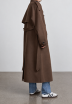Manteau long femme double boutonnage ceinture élégant hiver - Apolline