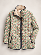 Veste matelassée femme imprimé floral bordures contrastées - Lainey