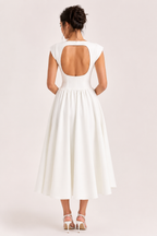 Robe de cocktail midi élégante à jupe ample - Alisa