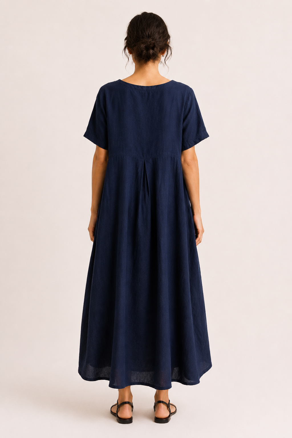Robe longue oversize pour femme, à manches courtes et poches - Gesine