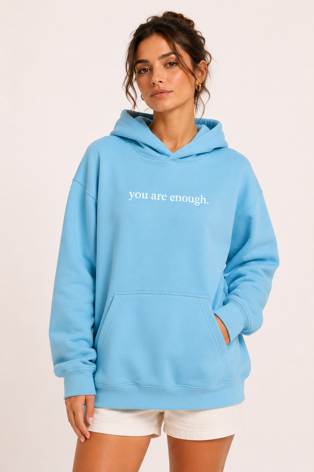 Sweat à capuche pour femme avec poche kangourou et inscription sur le devant - Irmgard
