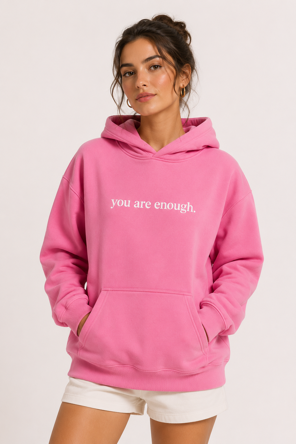 Sweat à capuche pour femme avec poche kangourou et inscription sur le devant - Irmgard